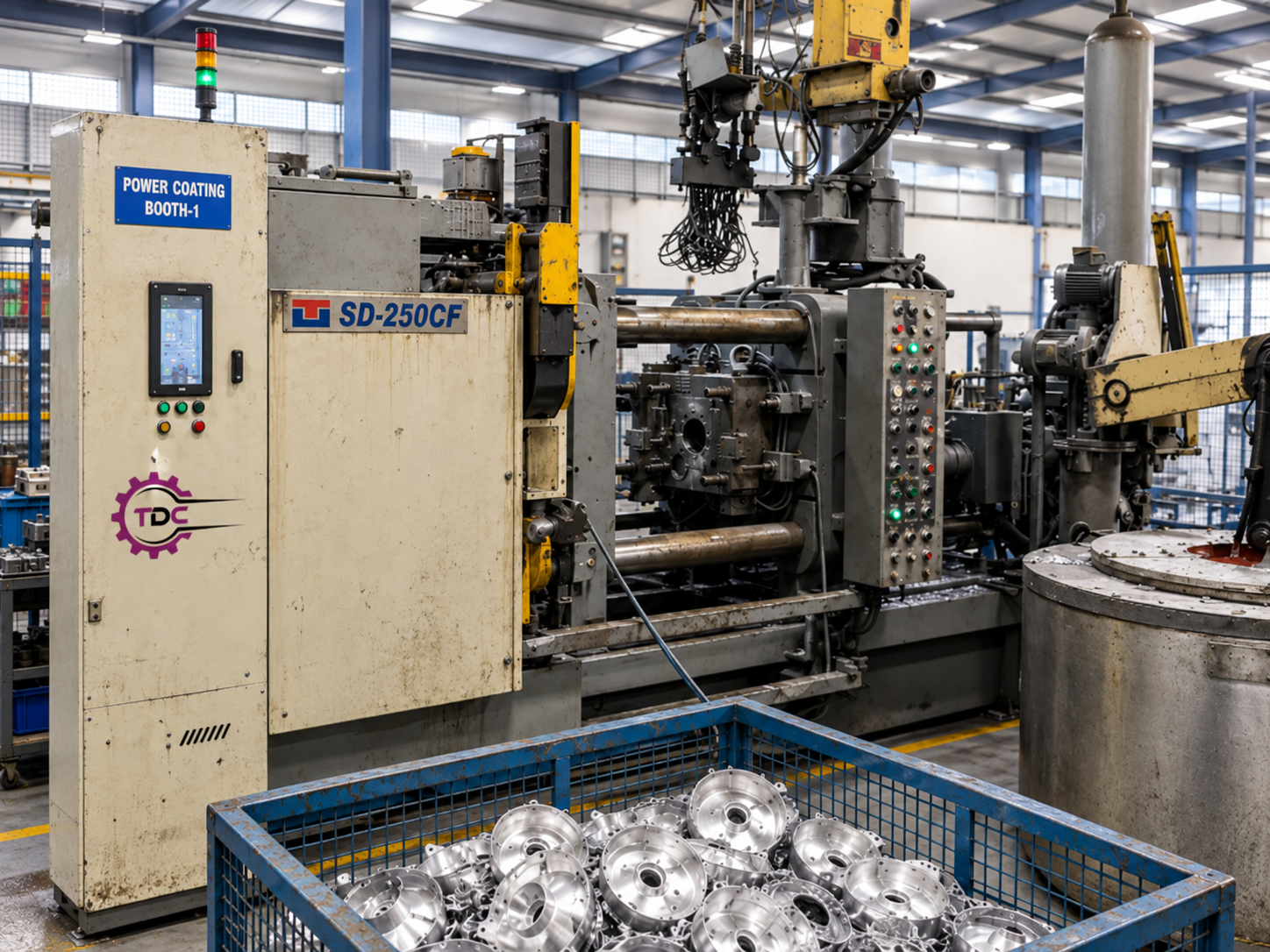 Pressure aluminium die casting machine and finished aluminium components